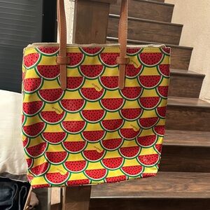 Consuela Watermelon Pattern Tote Bag - Red and Yellow